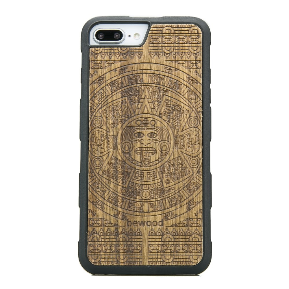 Apple iPhone 6/6s/7/8 Plus Aztec Calendar Frake Wood Case HEAVY (1)