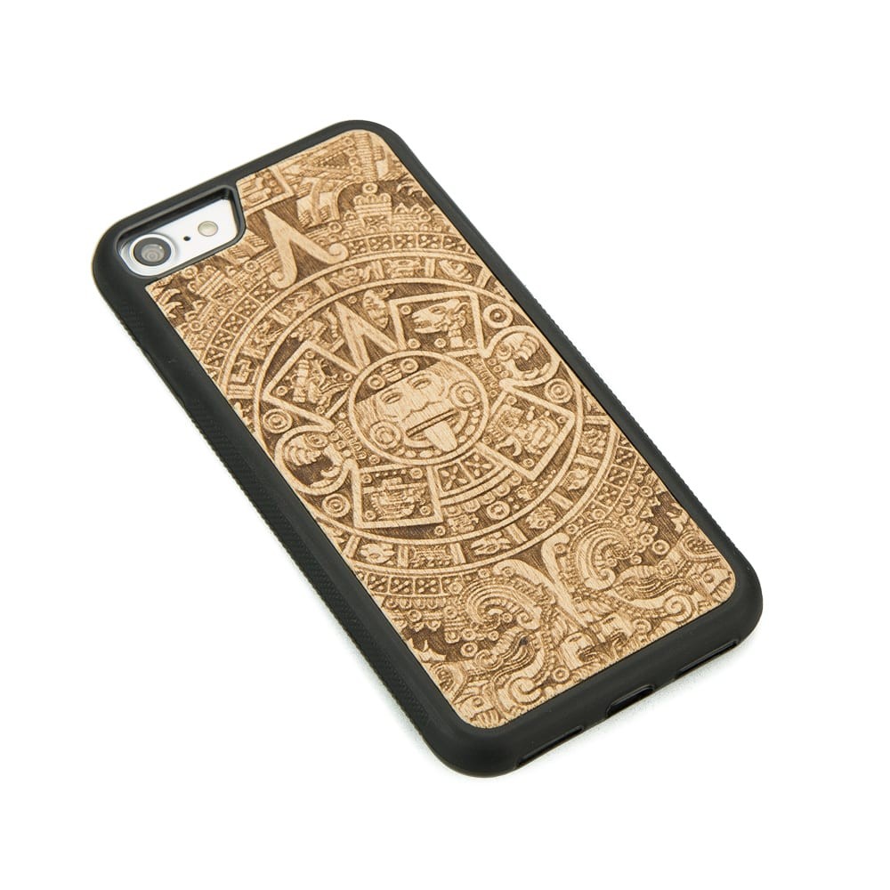 Apple iPhone 7/8 Aztec Calendar Anigre Wood Case (2)