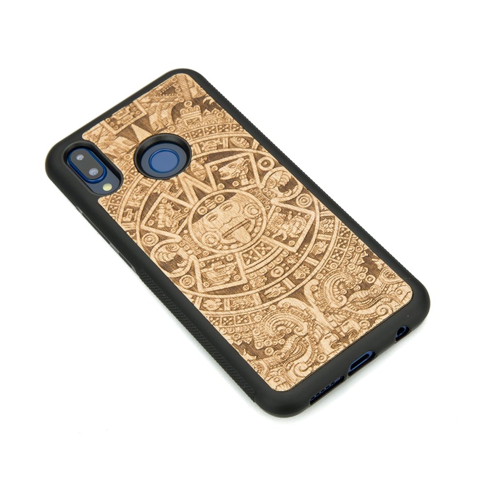 Drewniane Etui Huawei P20 Lite KALENDARZ AZTECKI ANIEGRE (2)