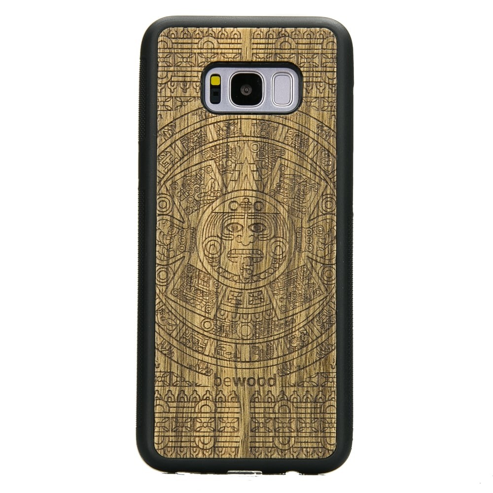Samsung Galaxy S8+ Aztec Calendar Frake Wood Case (1)