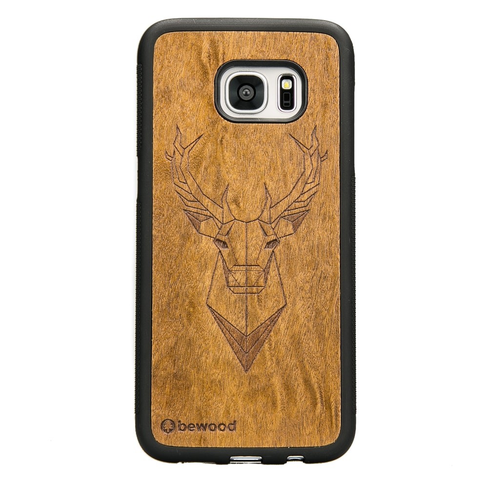 Samsung Galaxy S7 Edge Deer Imbuia Wood Case (1)