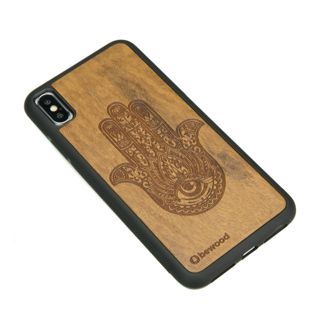 Drewniane Etui iPhone XS Max HAMSA IMBUIA (2)