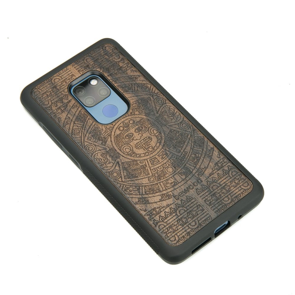 Huawei Mate 20 Aztec Calendar Ziricote Wood Case (2)