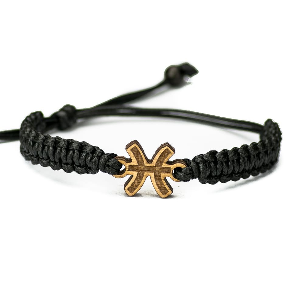 Wooden Bracelet Zodiac Sign - Pisces - Anigre Cotton (6)