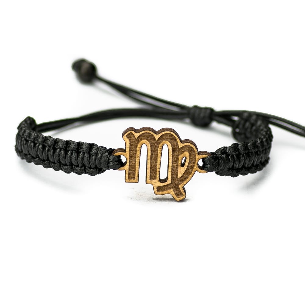 Drewniana bransoletka Znak Zodiaku - Panna - Aniegre Pleciona (6)