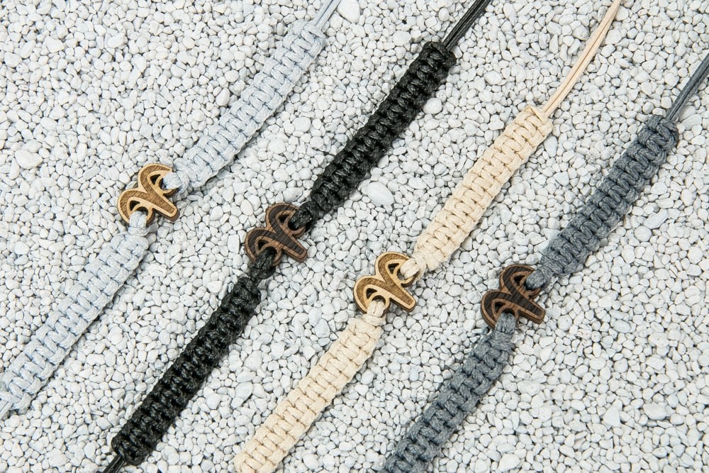 Wooden Bracelet Zodiac Sign - Aries - Anigre Cotton (2)