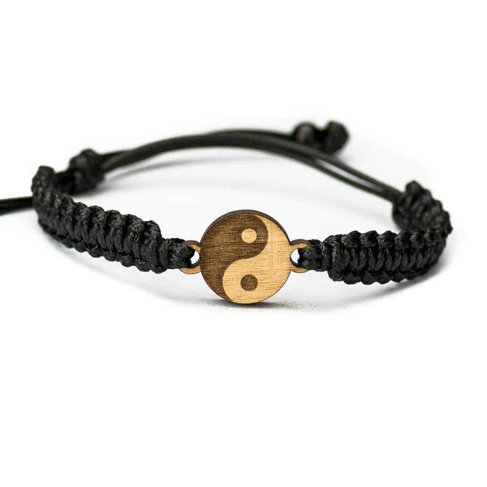Drewniana bransoletka Yin Yang Aniegre Pleciona (6)