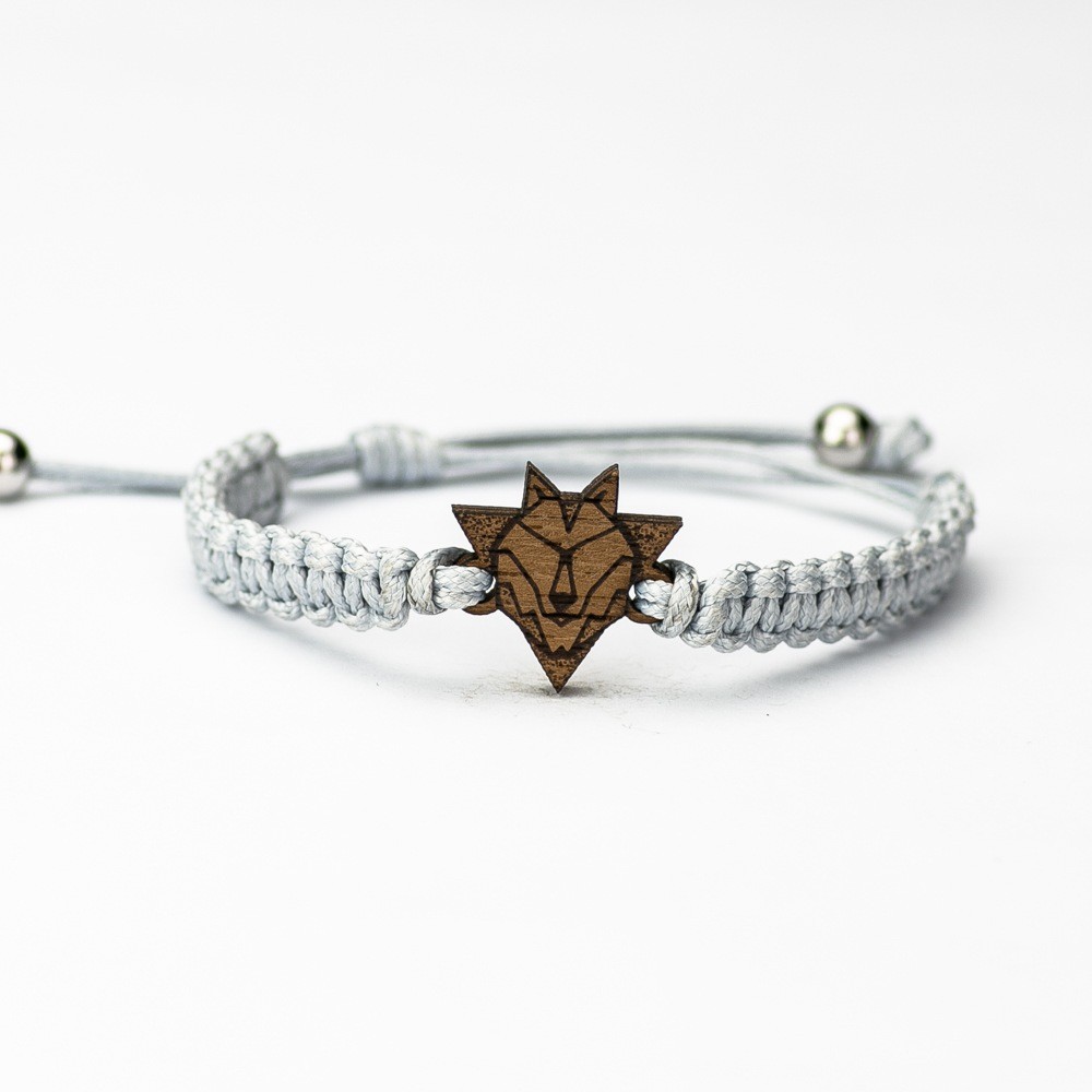 Wooden Bracelet Wolf Merbau Cotton (4)
