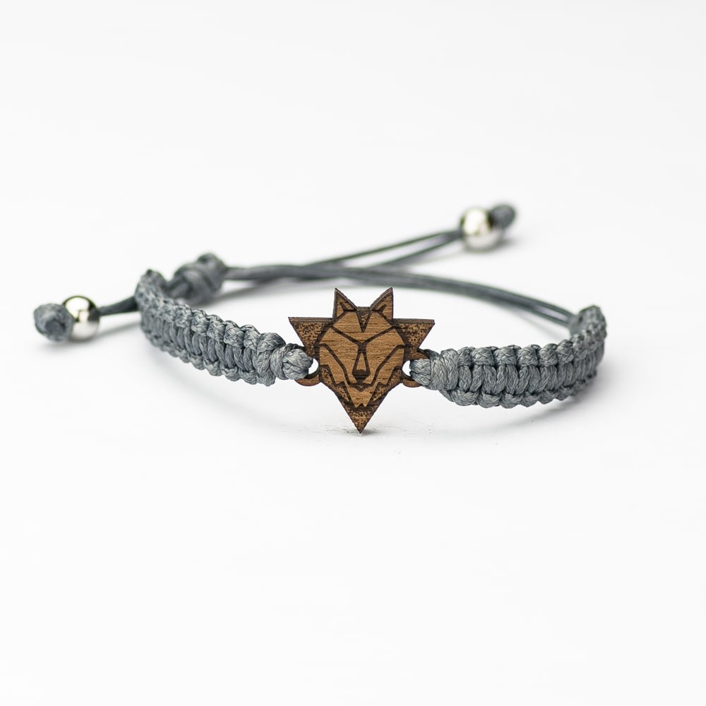 Wooden Bracelet Wolf Merbau Cotton (5)