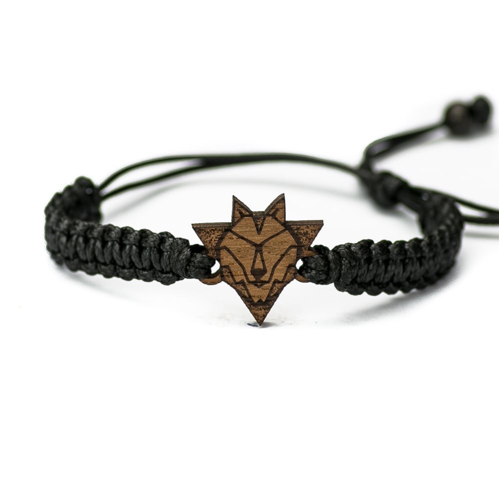 Wooden Bracelet Wolf Merbau Cotton (6)