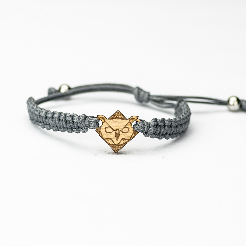 Wooden Bracelet Owl Anigre Cotton (5)