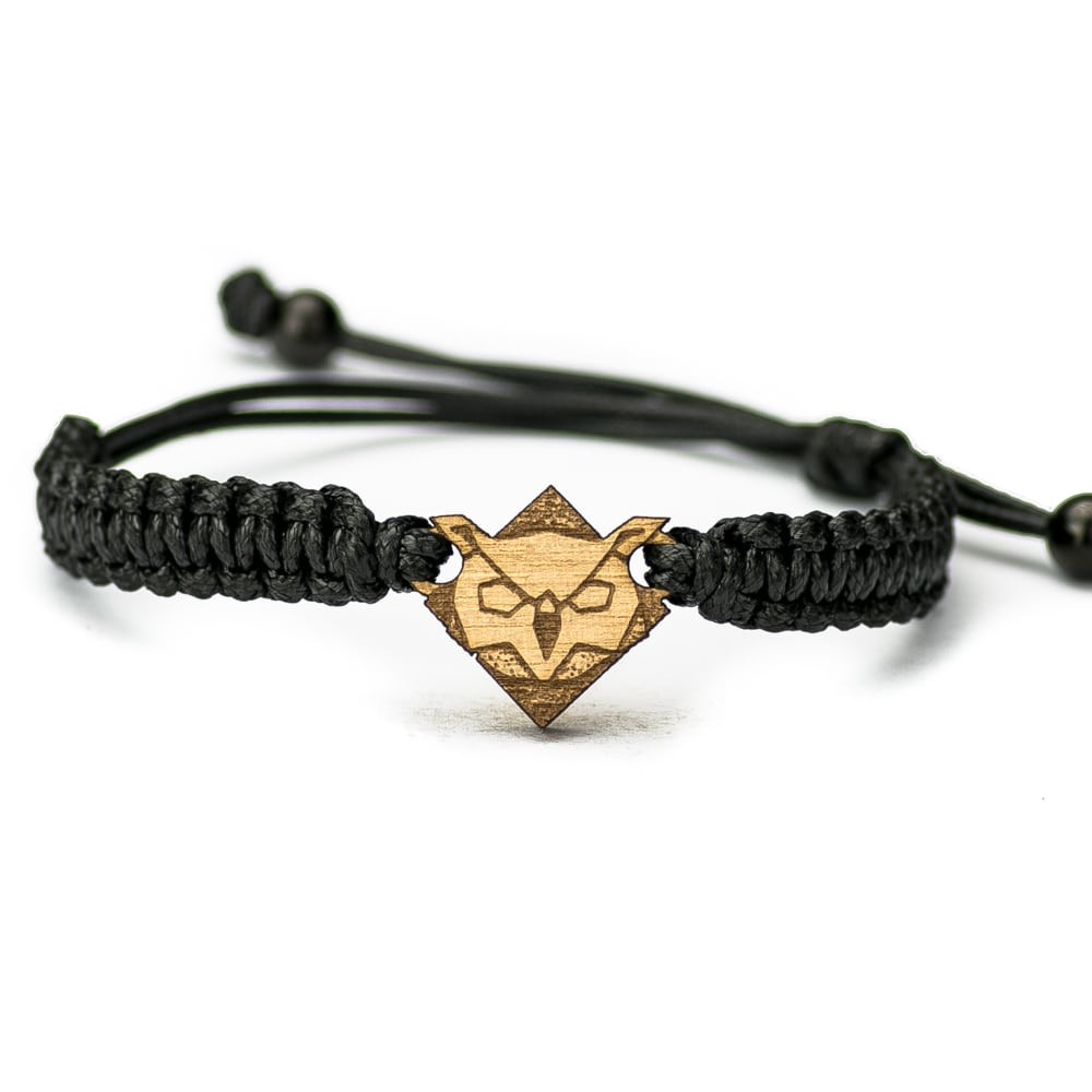 Wooden Bracelet Owl Anigre Cotton (6)