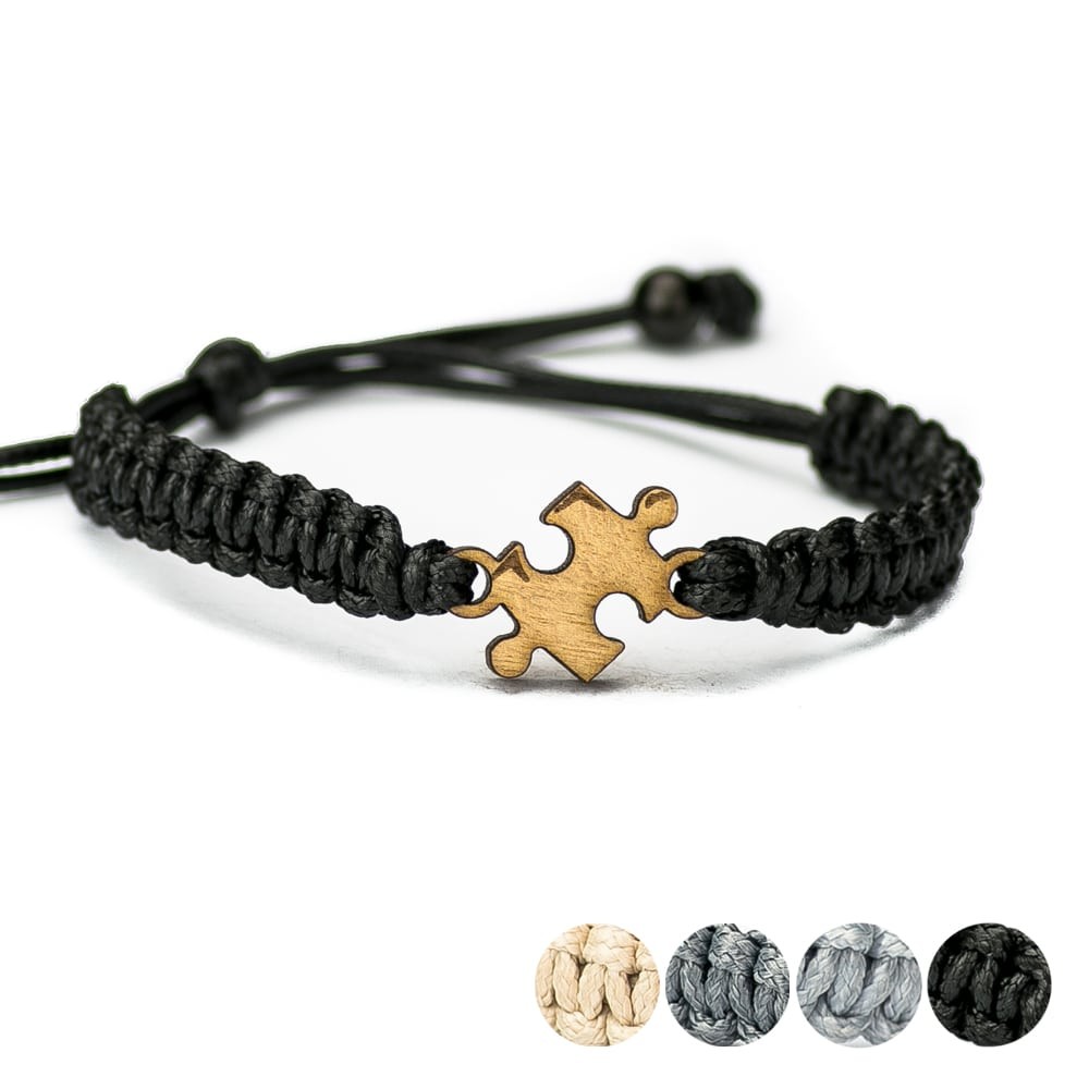 Drewniana bransoletka Puzzel Aniegre Pleciona (1)