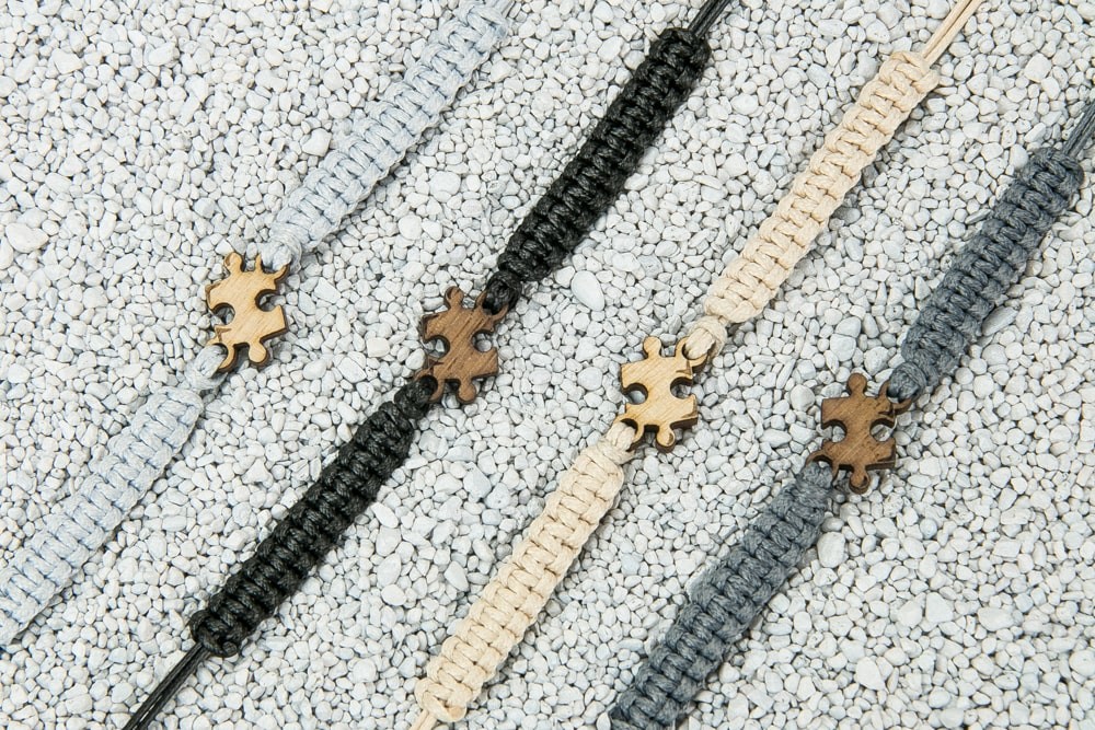 Drewniana bransoletka Puzzel Aniegre Pleciona (2)