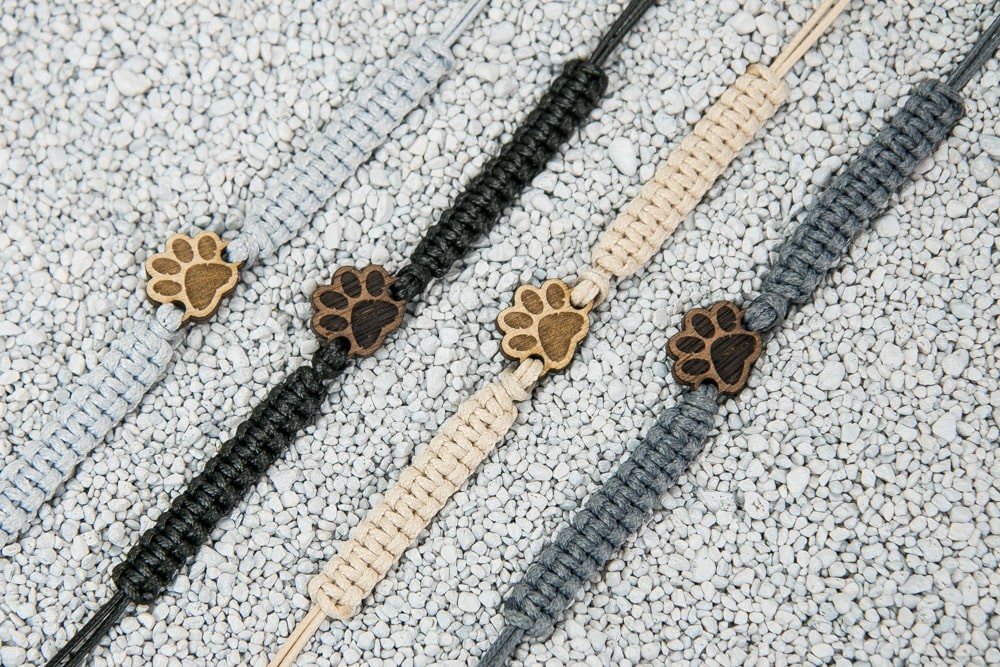 Wooden Bracelet Dog Paw Anigre Cotton (2)
