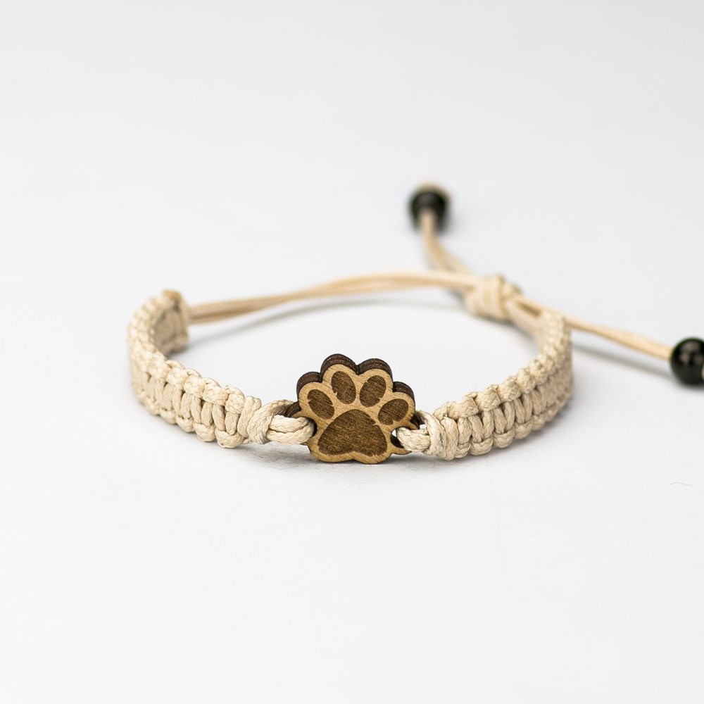 Wooden Bracelet Dog Paw Anigre Cotton (3)