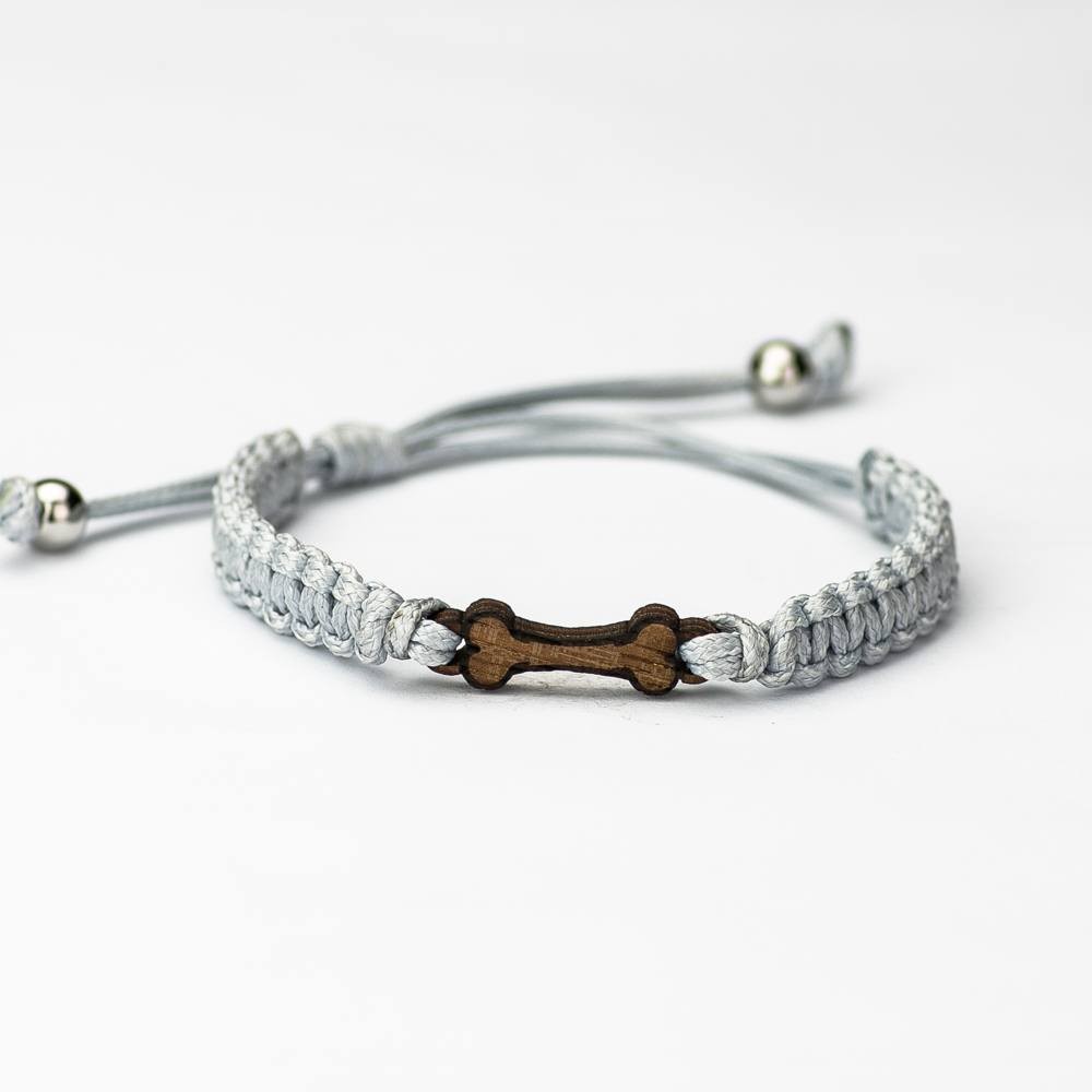 Wooden Bracelet Dog Bone Merbau Cotton (4)