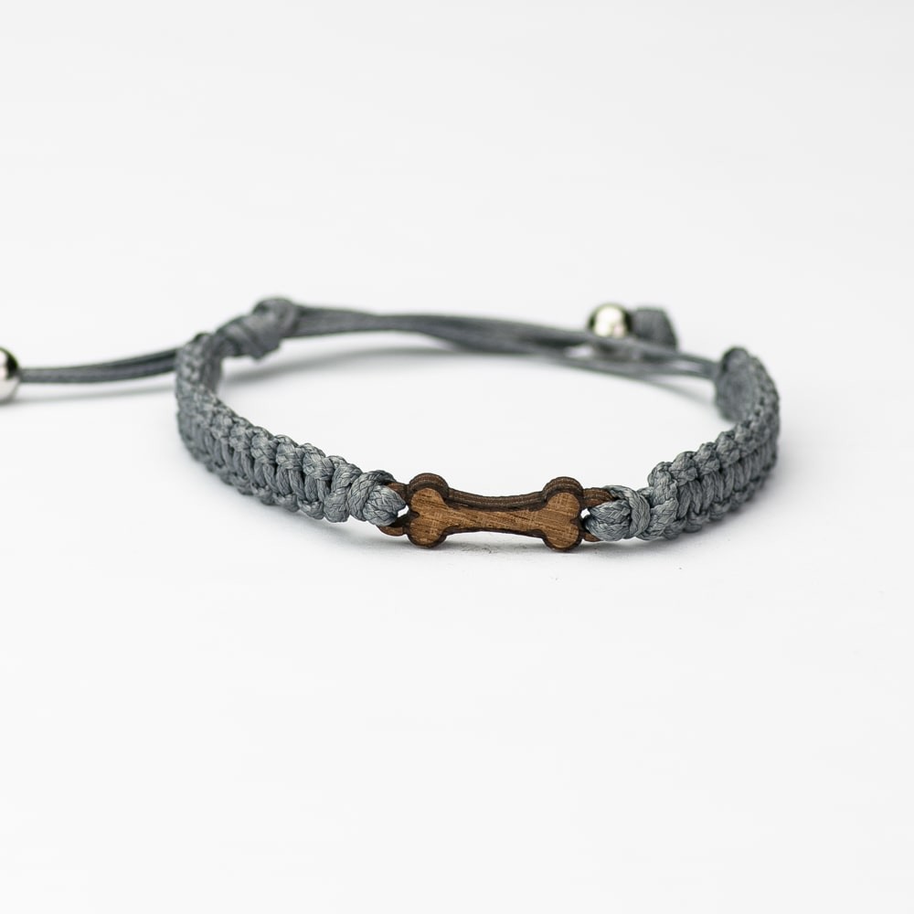 Wooden Bracelet Dog Bone Merbau Cotton (5)