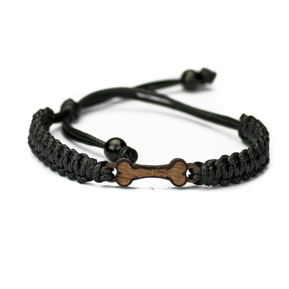Wooden Bracelet Dog Bone Merbau Cotton (6)