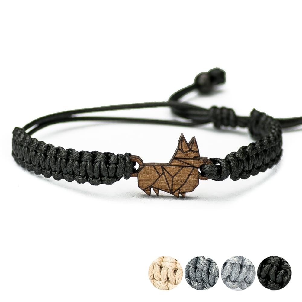 Wooden Bracelet Dog 03 Merbau Cotton (1)
