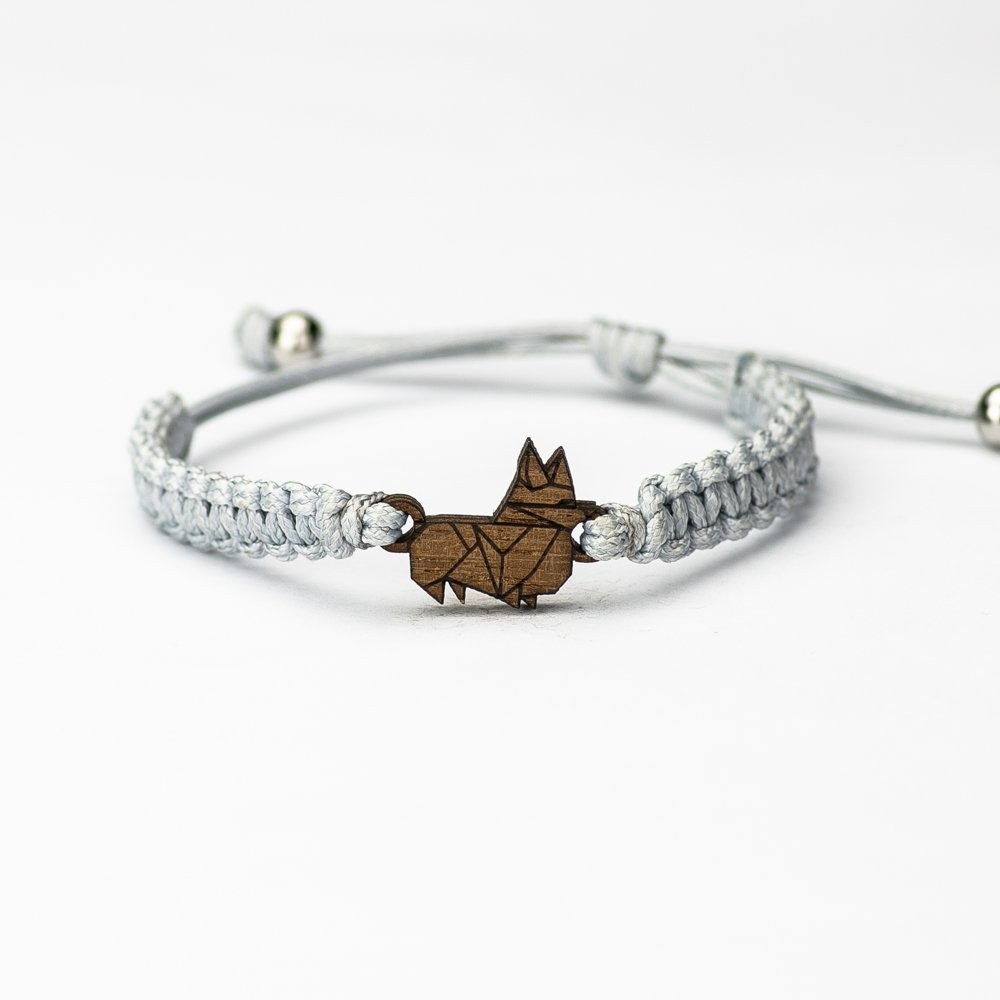 Wooden Bracelet Dog 03 Merbau Cotton (4)