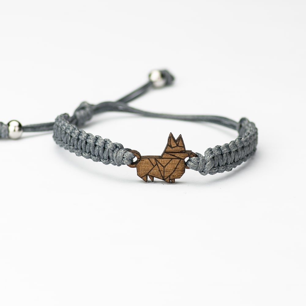 Wooden Bracelet Dog 03 Merbau Cotton (5)