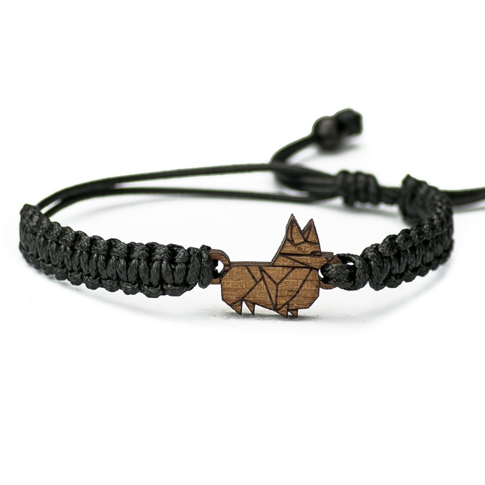 Wooden Bracelet Dog 03 Merbau Cotton (6)
