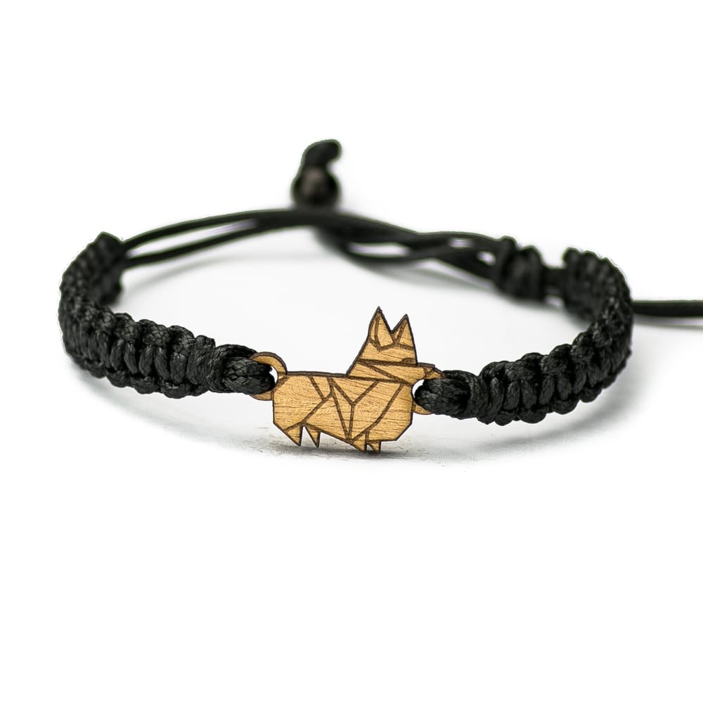 Wooden Bracelet Dog 03 Anigre Cotton (6)