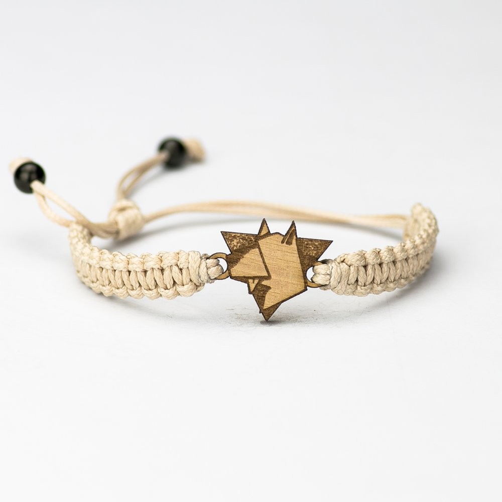 Wooden Bracelet Dog 01 Anigre Cotton (3)