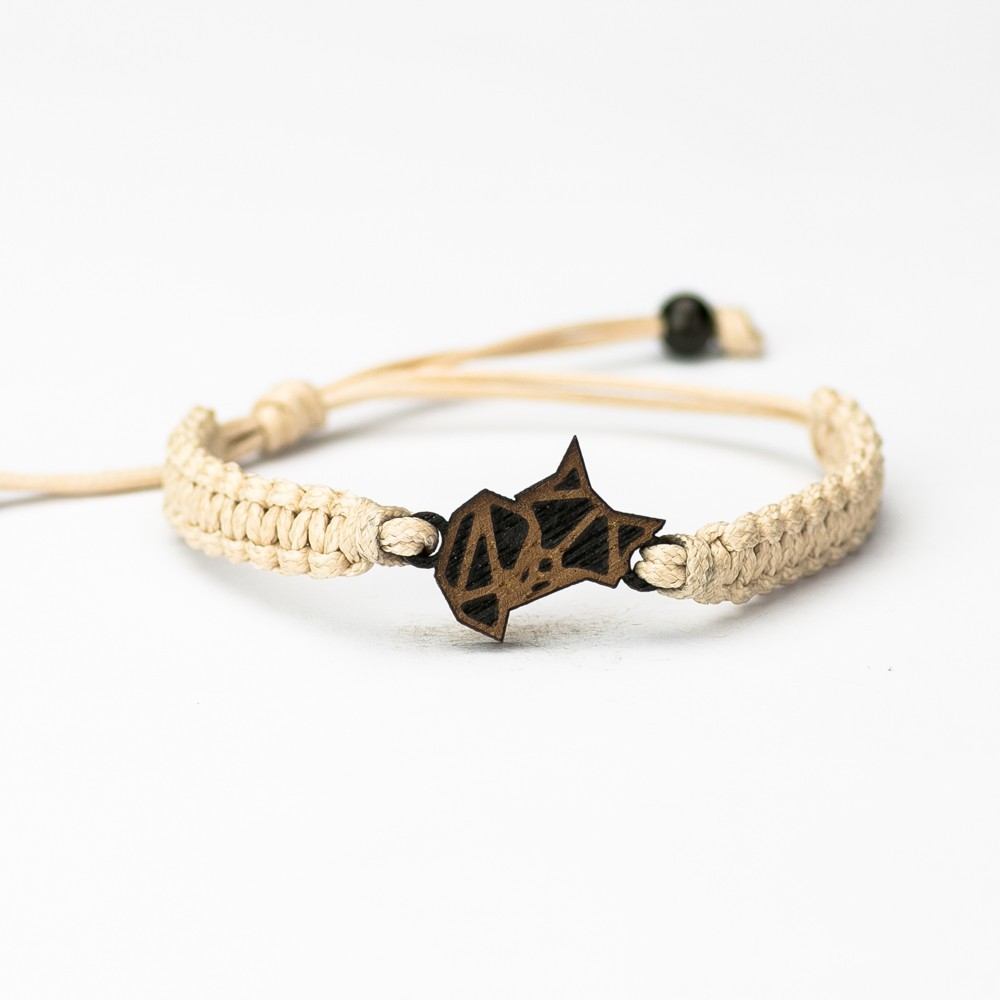 Wooden Bracelet Fox Merbau Cotton (3)