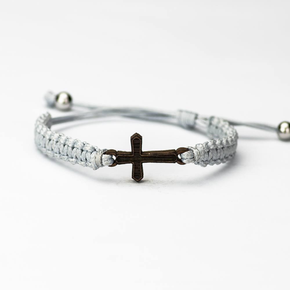 Wooden Bracelet Cross Merbau Cotton (4)