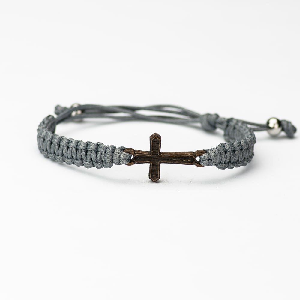 Wooden Bracelet Cross Merbau Cotton (5)