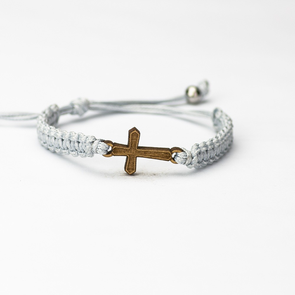 Wooden Bracelet Cross Anigre Cotton (4)