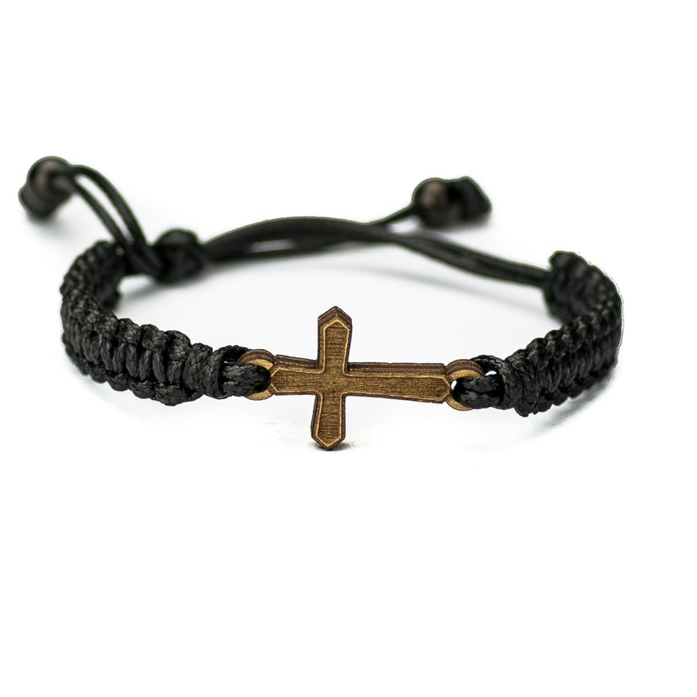 Wooden Bracelet Cross Anigre Cotton (6)