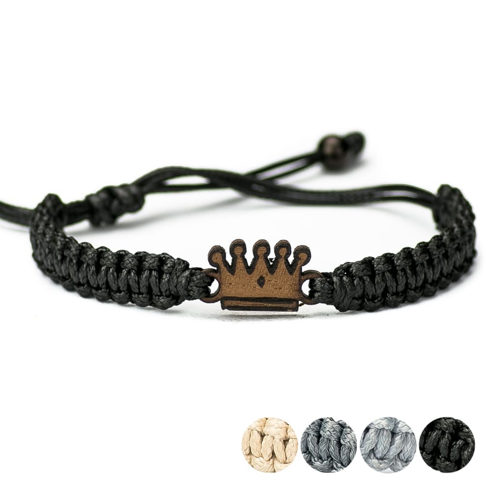 Wooden Bracelet Crown Merbau Cotton (1)