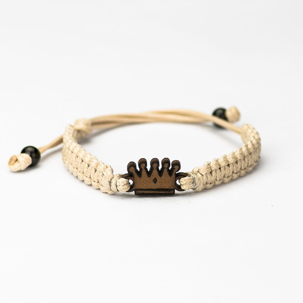 Wooden Bracelet Crown Merbau Cotton (3)