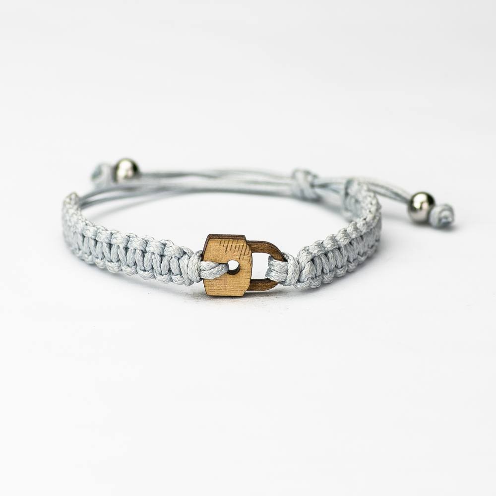 Wooden Bracelet Padlock Anigre Cotton (4)