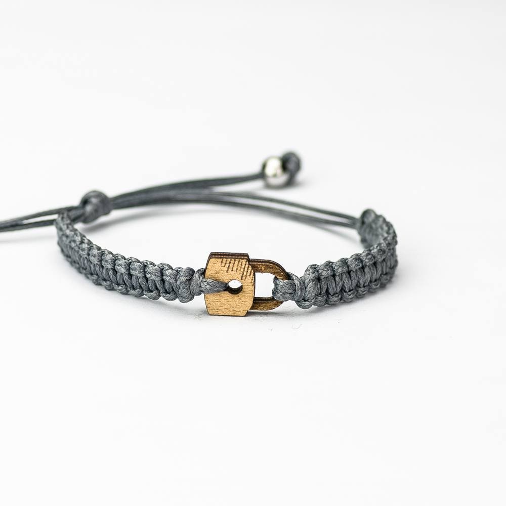 Wooden Bracelet Padlock Anigre Cotton (5)