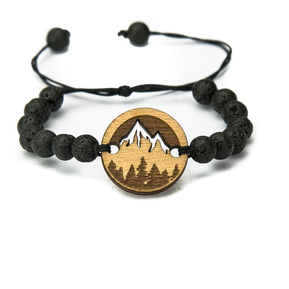 Wooden Bracelet Mountains Anigre Stone (1)