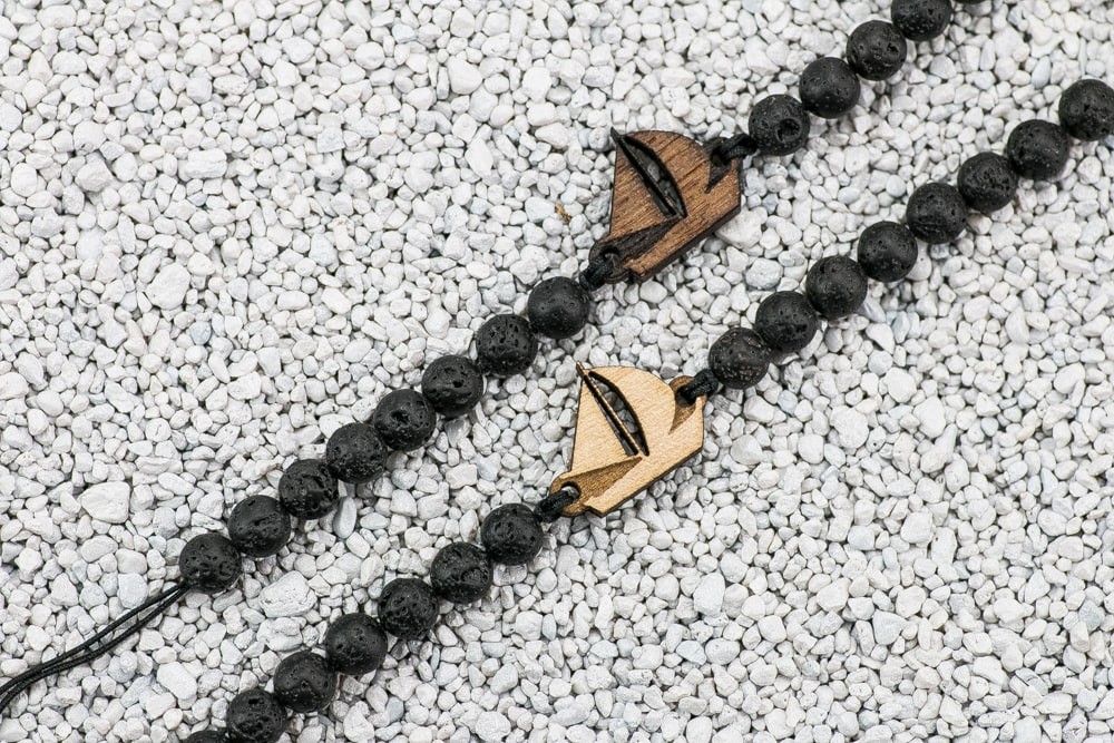 Wooden Bracelet Sail Boat Anigre Stone (2)