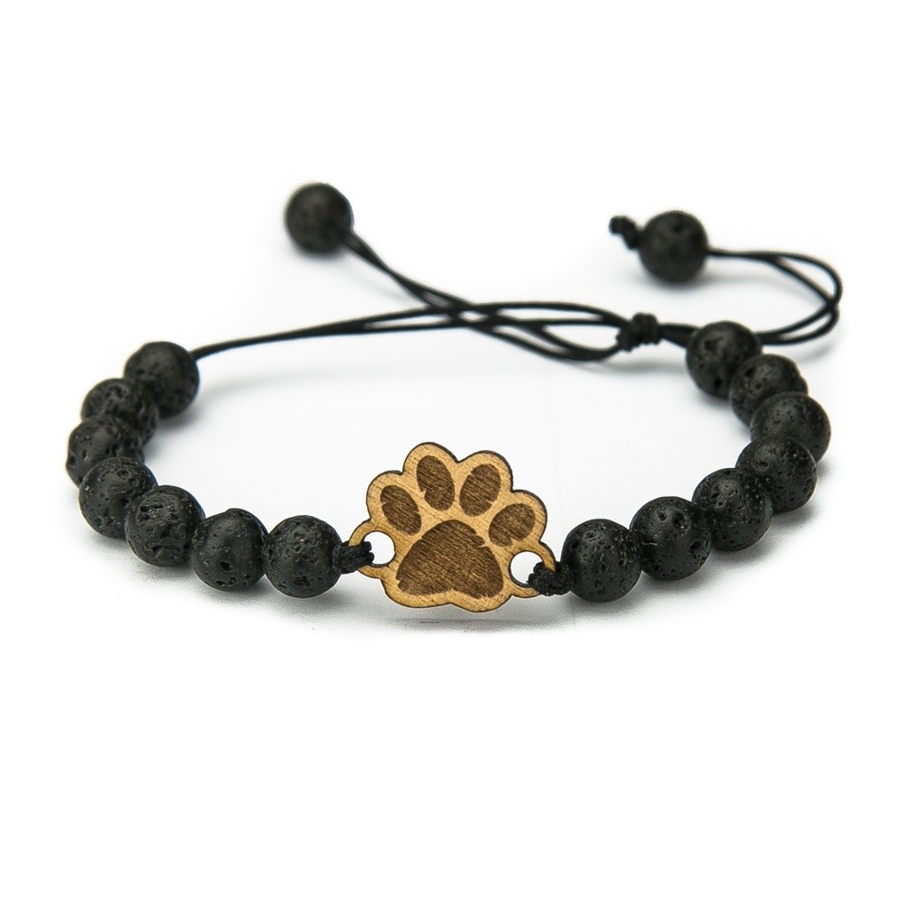 Wooden Bracelet Dog Paw Anigre Stone (1)