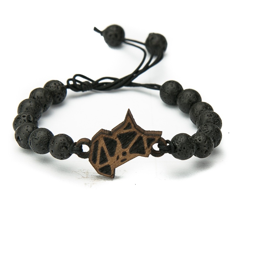 Wooden Bracelet Fox Merbau Stone (1)