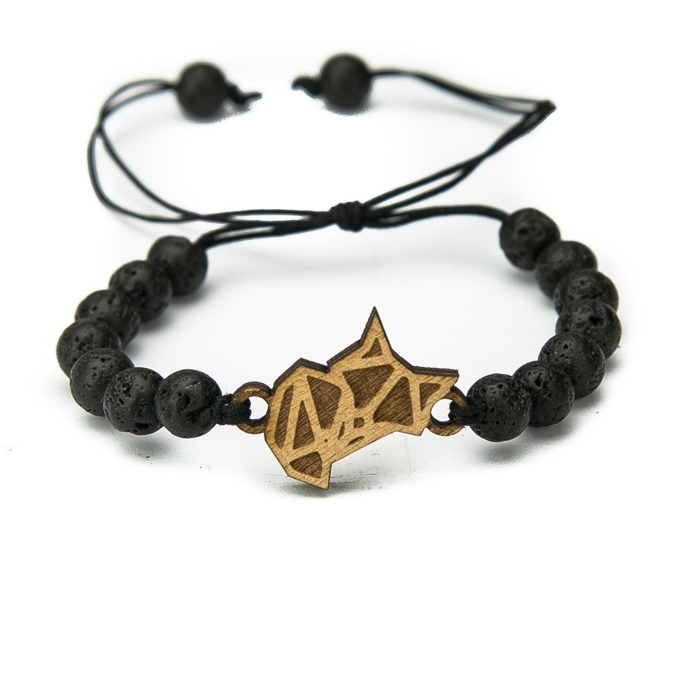 Wooden Bracelet Fox Anigre Stone (1)