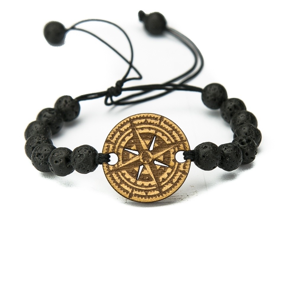 Wooden Bracelet Compass Anigre Stone (1)