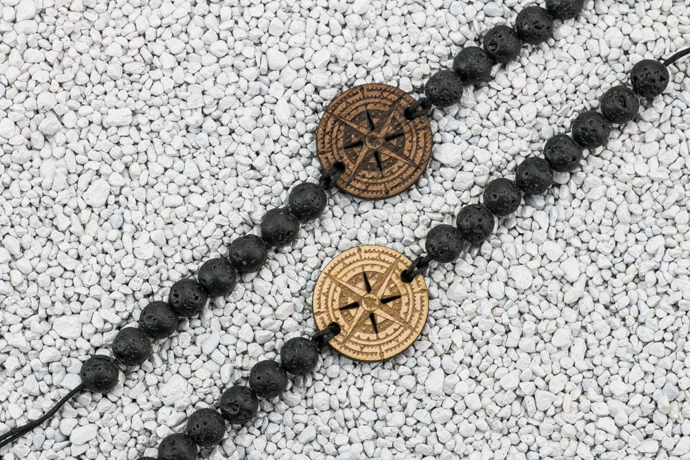 Wooden Bracelet Compass Anigre Stone (2)