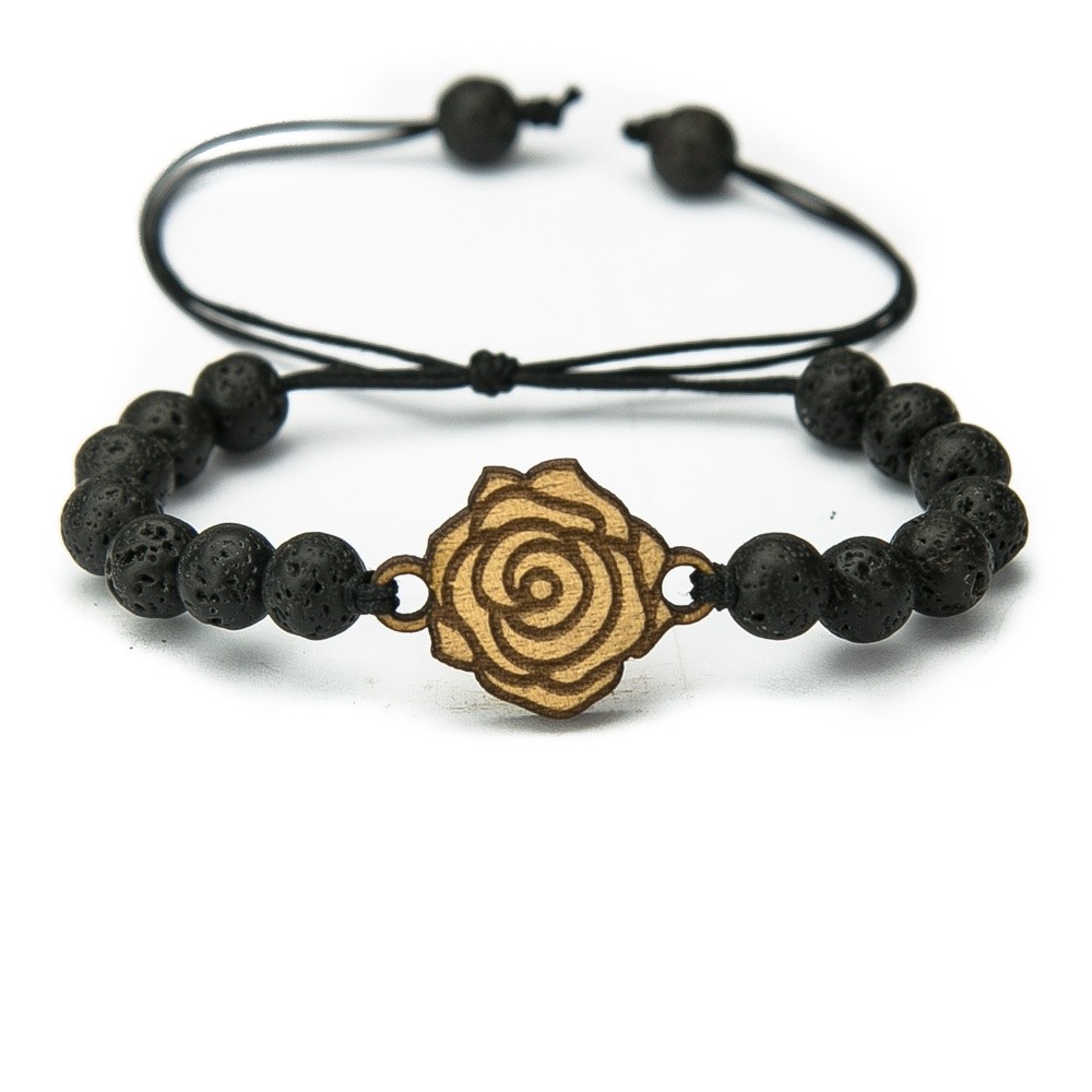 Wooden Bracelet Rose Anigre Stone (1)