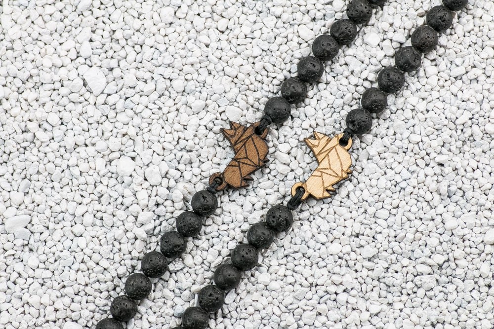 Wooden Bracelet Dog 03 Anigre Stone (2)