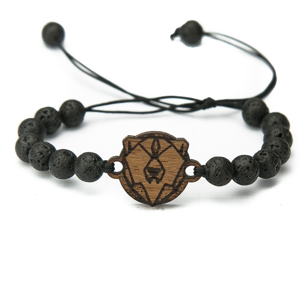 Wooden Bracelet Bear Merbau Stone (1)