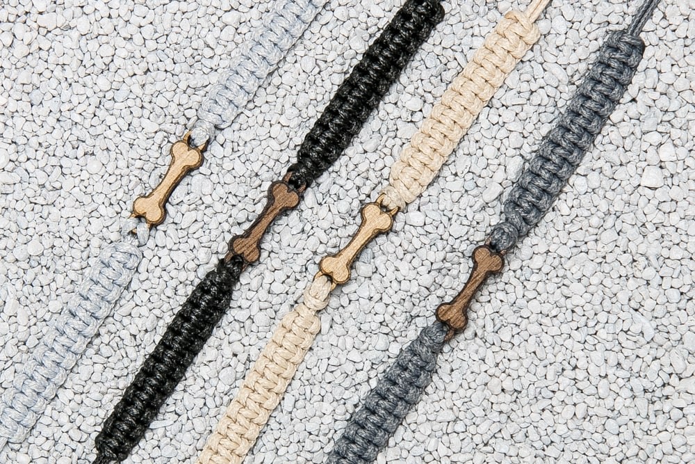 Drewniana bransoletka Psia Kostka Aniegre Pleciona (2)