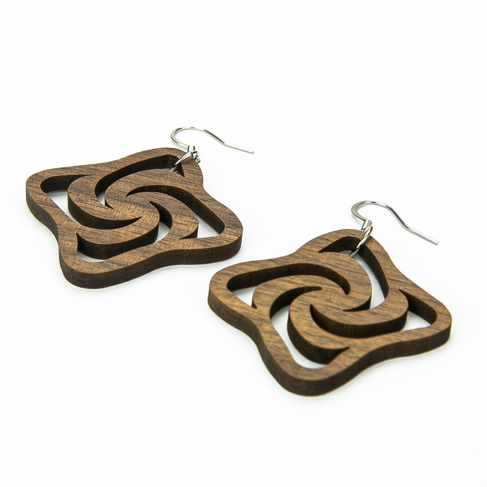 Wooden earrings VESTA American Walnut (2)